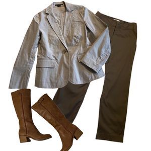 Theory Tan Horacian Stretchy Linen Blend Blazer